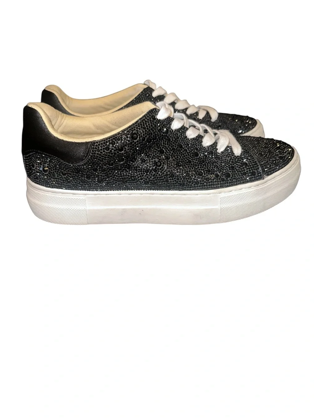 Blue by Betsey Johnson Sidny Rhinestone Platform Lace Up Sneakers